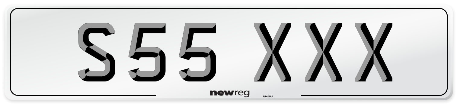 S55 XXX Front Number Plate