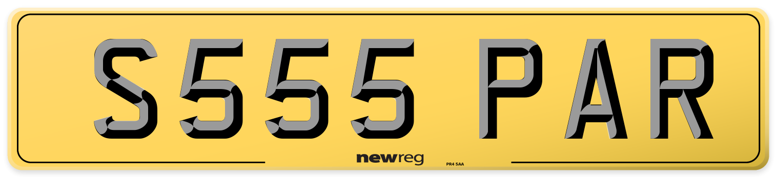 S555 PAR Rear Number Plate