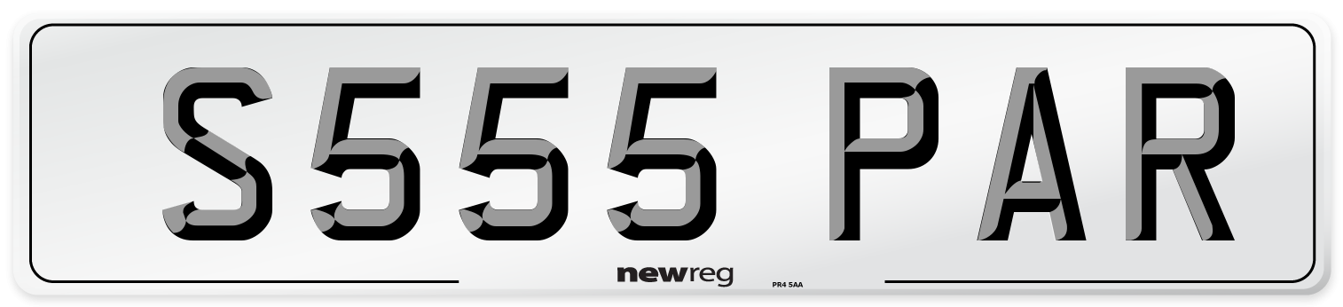S555 PAR Front Number Plate