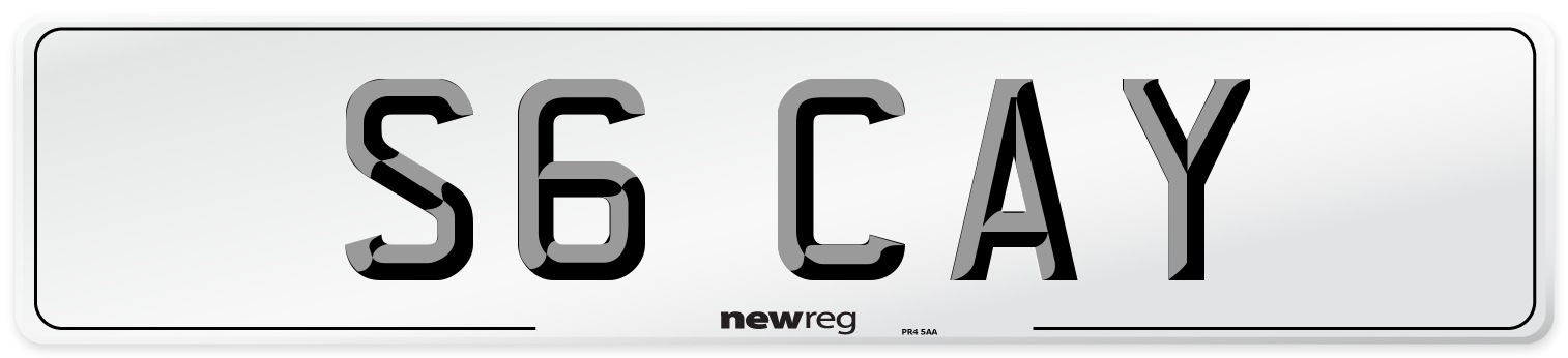 S6 CAY Front Number Plate