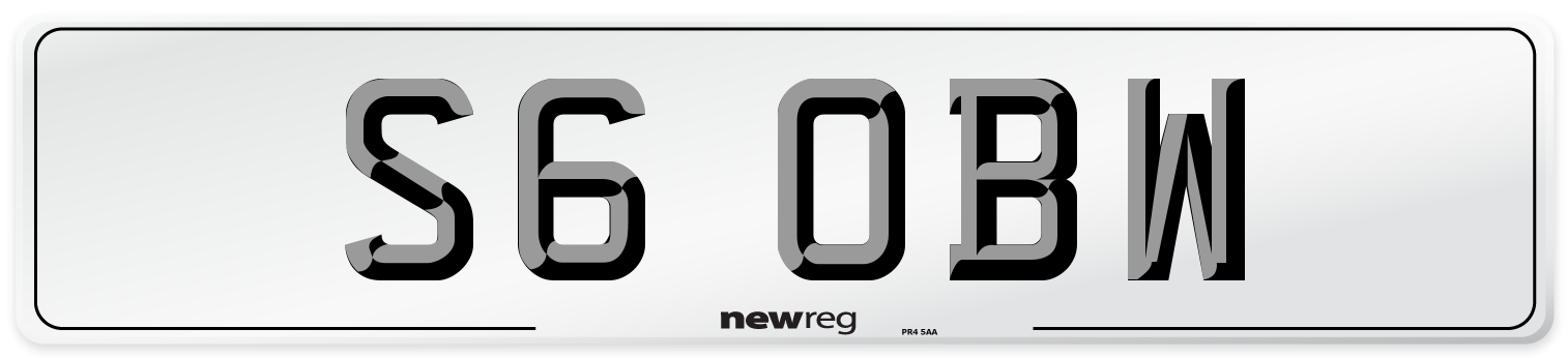 S6 OBW Front Number Plate