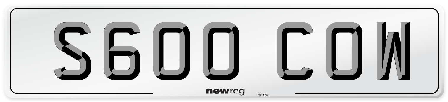 S600 COW Front Number Plate