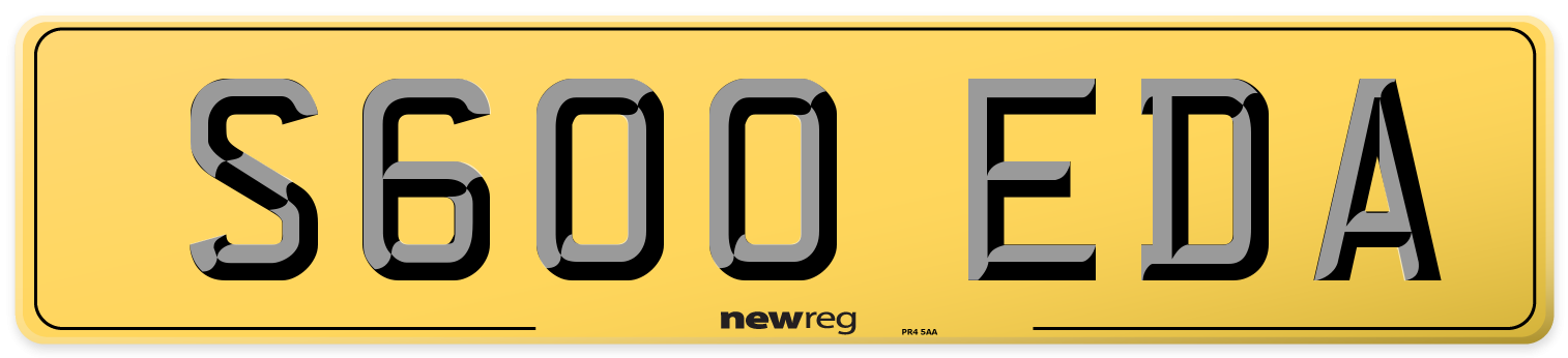 S600 EDA Rear Number Plate