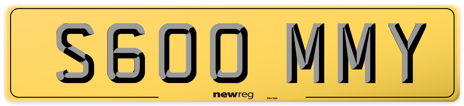 S600 MMY Rear Number Plate