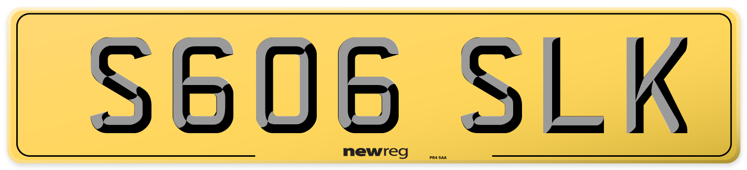 S606 SLK Rear Number Plate