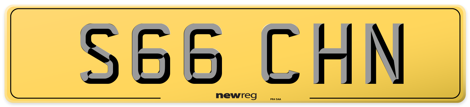 S66 CHN Rear Number Plate