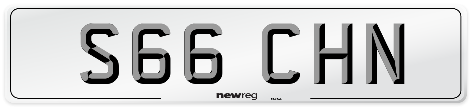 S66 CHN Front Number Plate