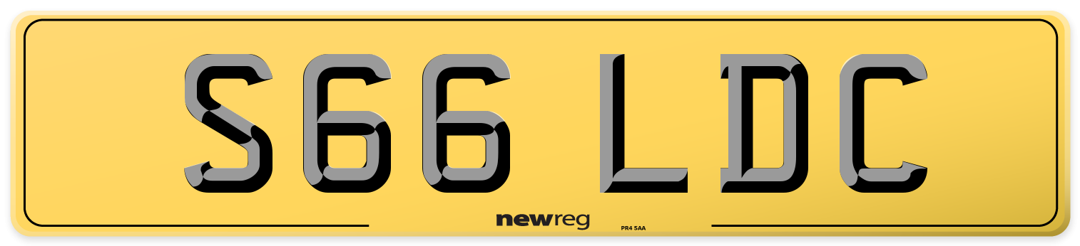 S66 LDC Rear Number Plate