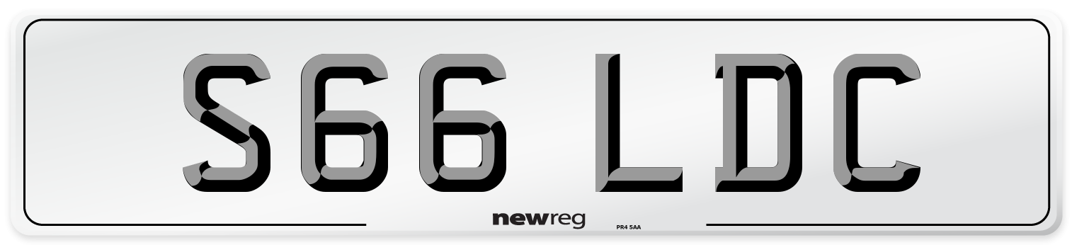 S66 LDC Front Number Plate