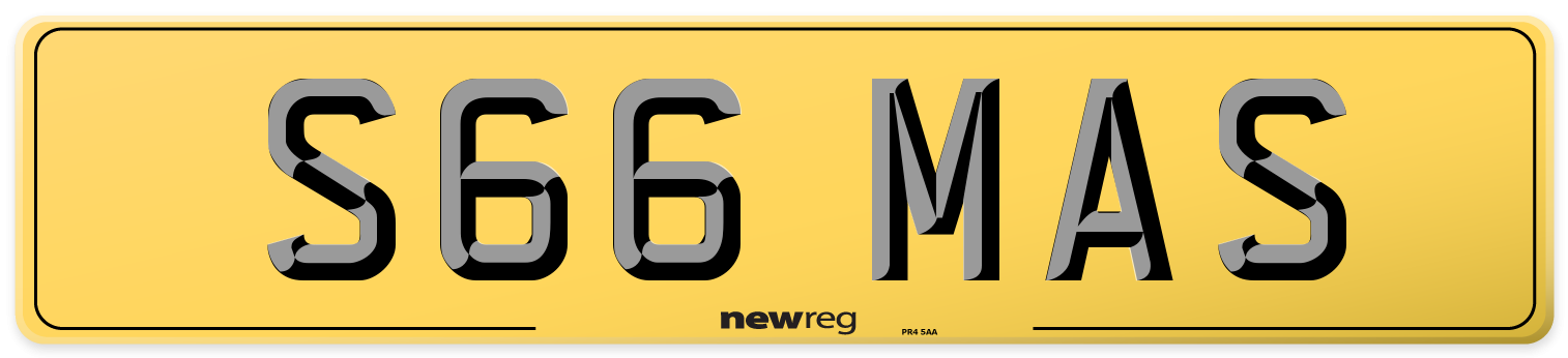 S66 MAS Rear Number Plate