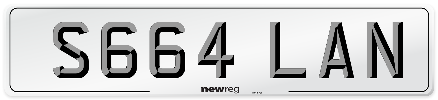 S664 LAN Front Number Plate