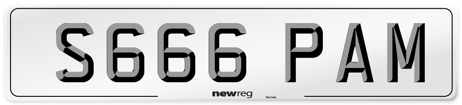 S666 PAM Front Number Plate