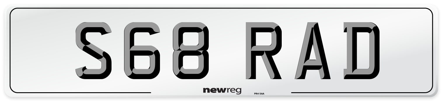 S68 RAD Front Number Plate