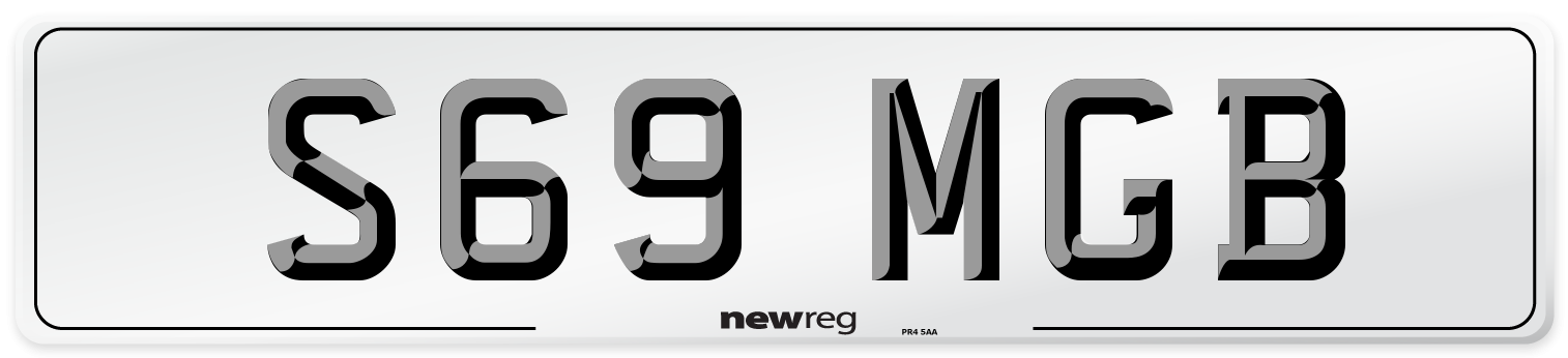 S69 MGB Front Number Plate