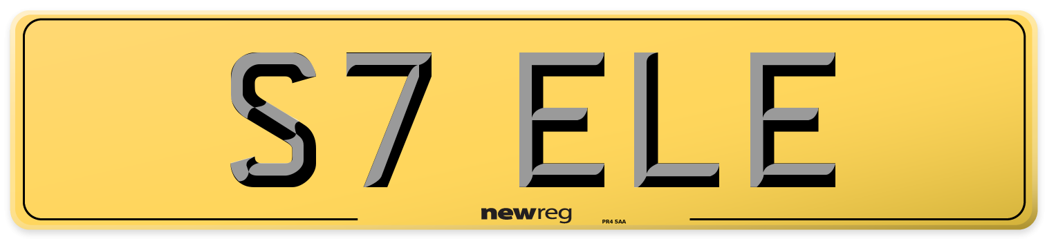 S7 ELE Rear Number Plate