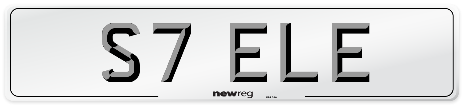 S7 ELE Front Number Plate
