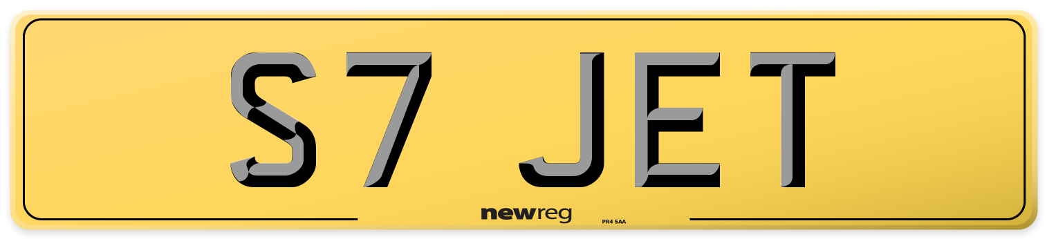 S7 JET Rear Number Plate