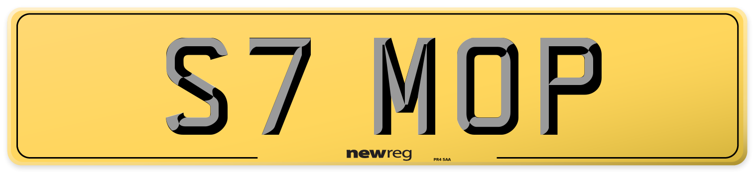 S7 MOP Rear Number Plate