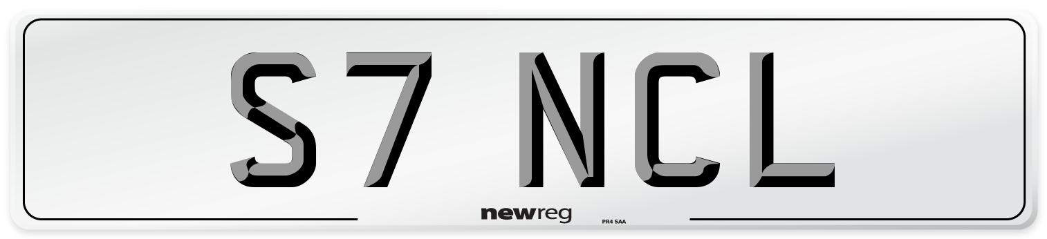 S7 NCL Front Number Plate