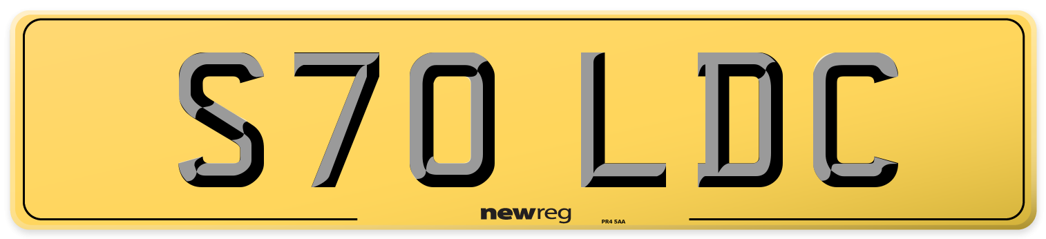 S70 LDC Rear Number Plate