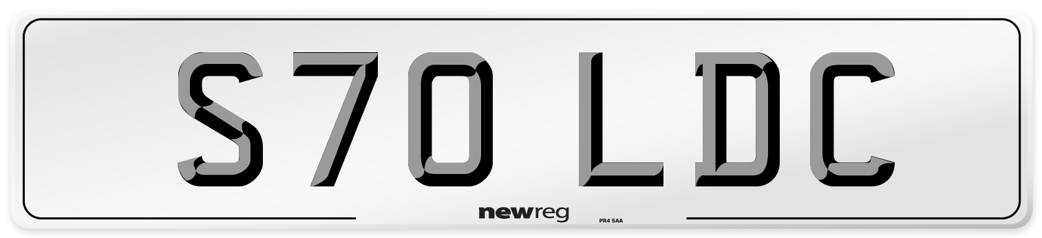 S70 LDC Front Number Plate