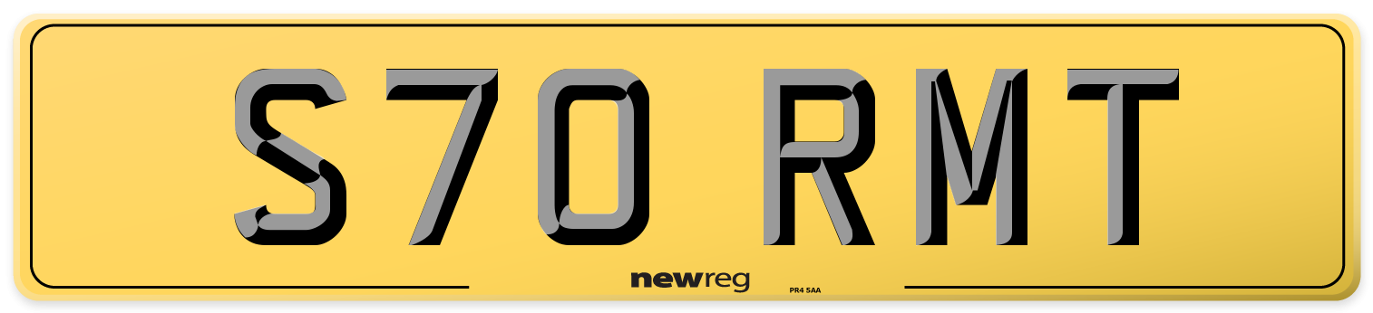 S70 RMT Rear Number Plate
