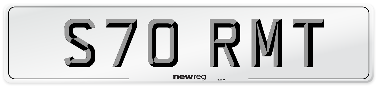 S70 RMT Front Number Plate