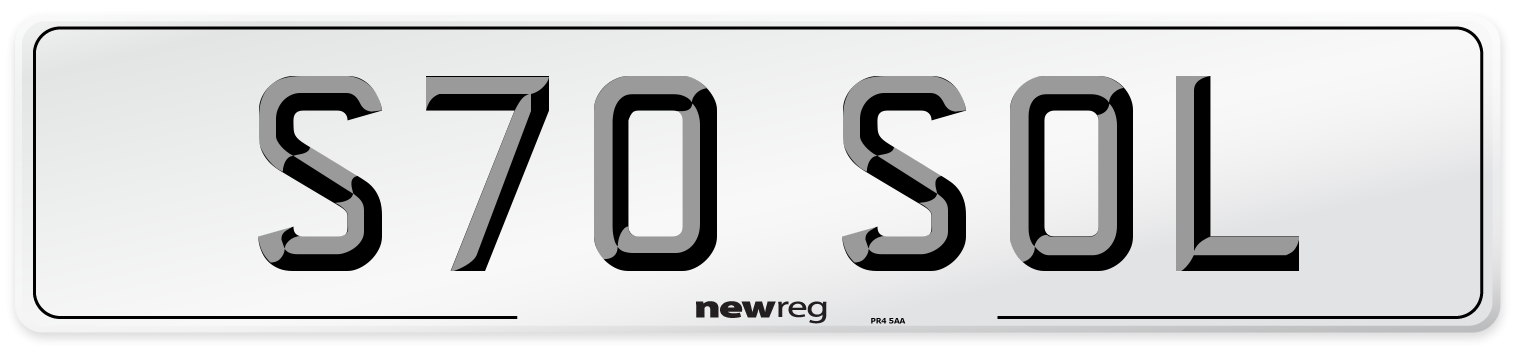 S70 SOL Front Number Plate