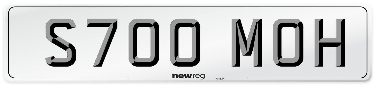 S700 MOH Front Number Plate