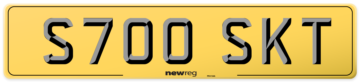 S700 SKT Rear Number Plate