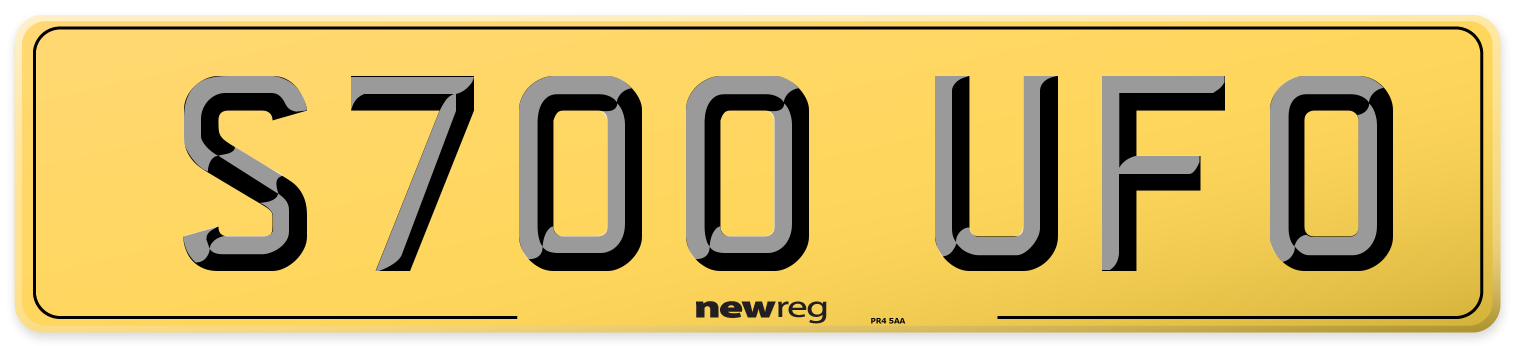 S700 UFO Rear Number Plate