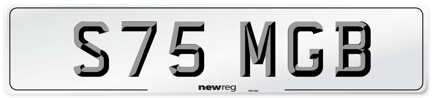 S75 MGB Front Number Plate