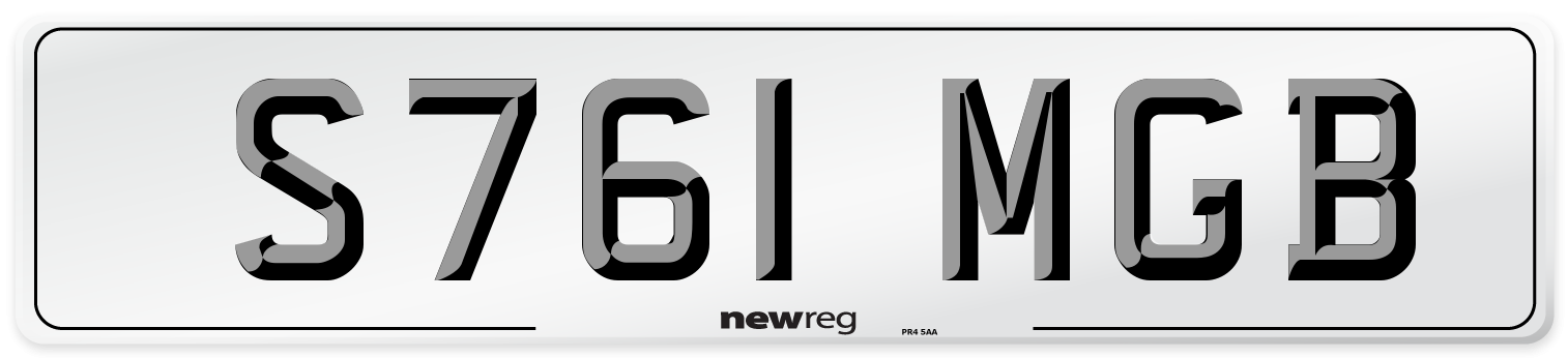 S761 MGB Front Number Plate
