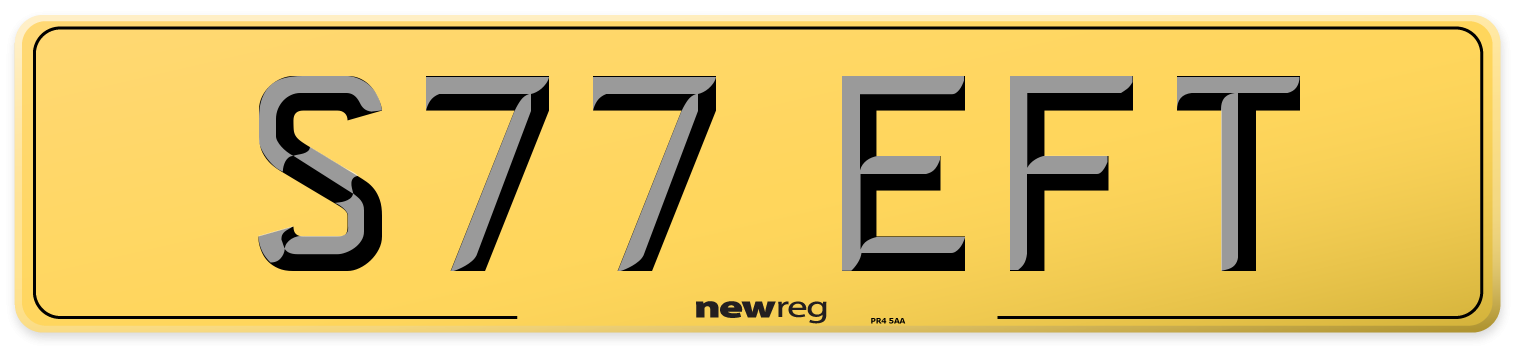S77 EFT Rear Number Plate