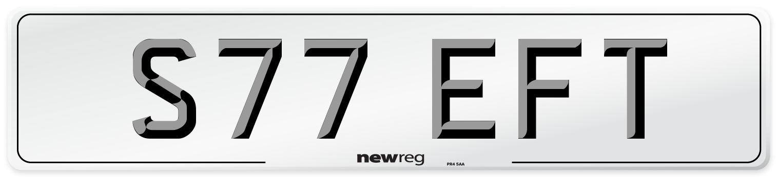 S77 EFT Front Number Plate
