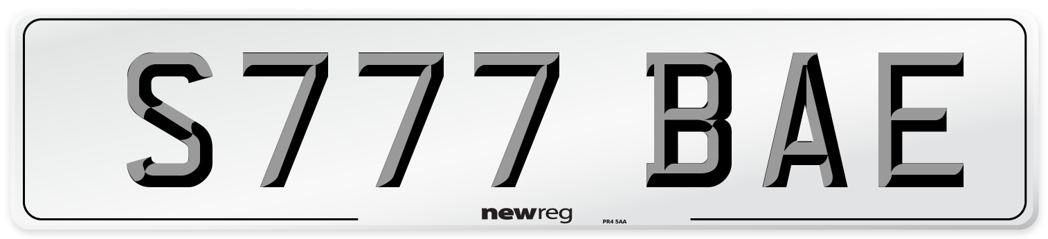 S777 BAE Front Number Plate