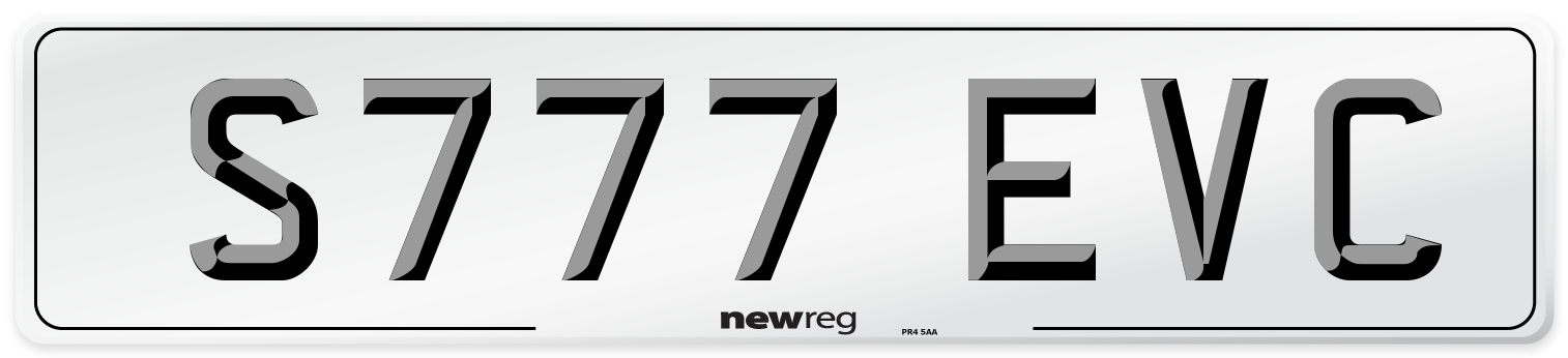 S777 EVC Front Number Plate