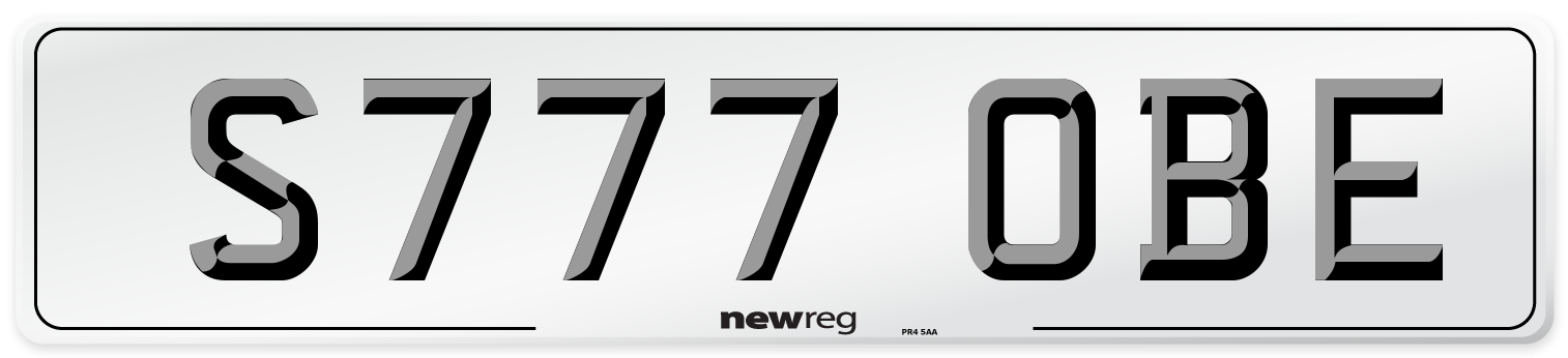 S777 OBE Front Number Plate