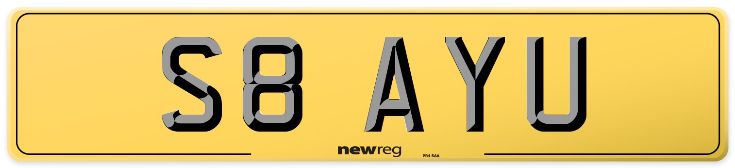 S8 AYU Rear Number Plate