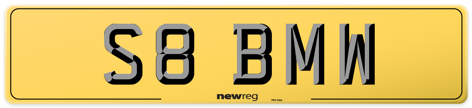 S8 BMW Rear Number Plate