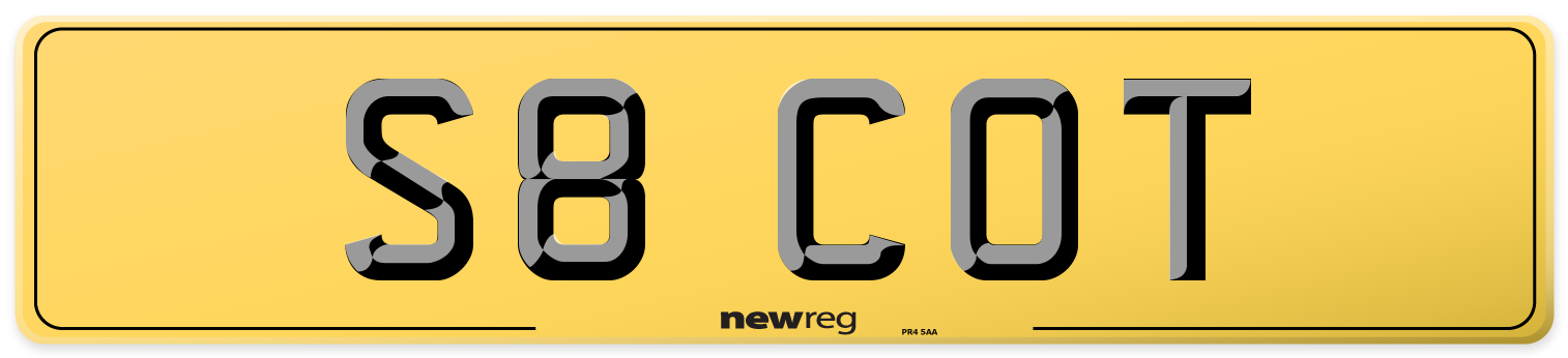 S8 COT Rear Number Plate