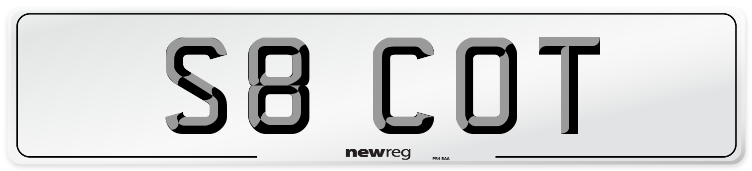 S8 COT Front Number Plate