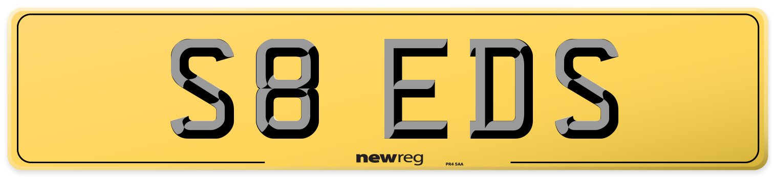 S8 EDS Rear Number Plate