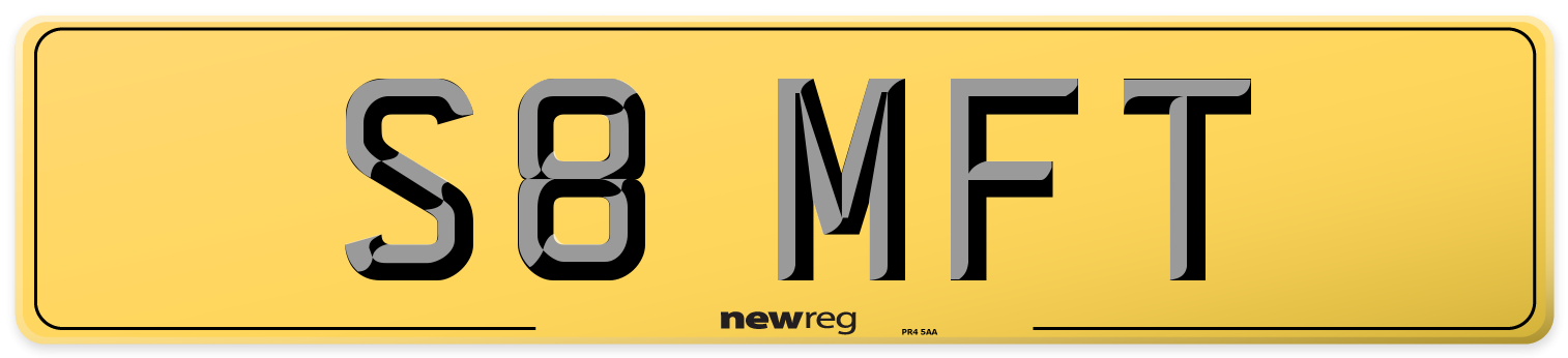 S8 MFT Rear Number Plate
