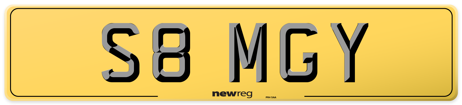 S8 MGY Rear Number Plate