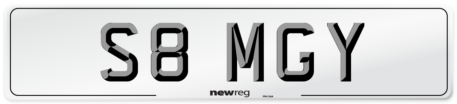 S8 MGY Front Number Plate