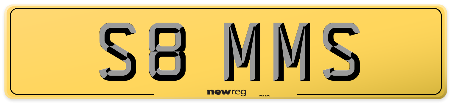 S8 MMS Rear Number Plate