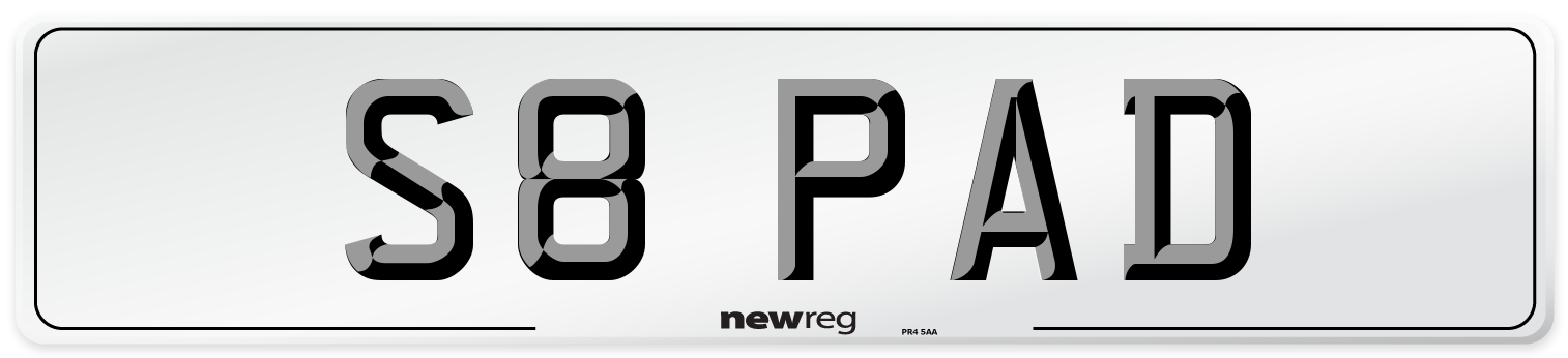 S8 PAD Front Number Plate