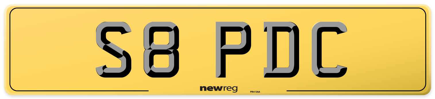 S8 PDC Rear Number Plate