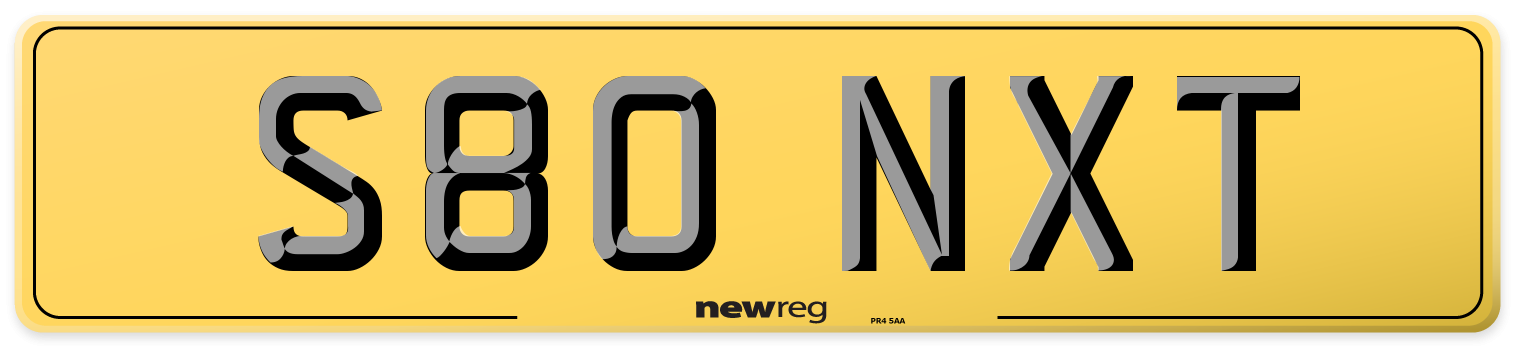 S80 NXT Rear Number Plate